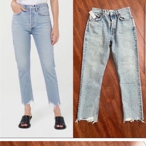 Agolde Riley Crop High Rise Straight Jeans